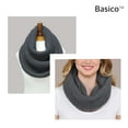 thumbnail image 5 of BASICO 2PK Women Infinity Scarf Chunky Knitted Neck Warmer | Winter Crocket Knit Teal, C.Grey Scarf for Women, 5 of 6