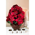 thumbnail image 3 of Nearly Natural Artificial Indoor Red Poinsettia with Decorative Planter Artificial Flower Arrangement, 3 of 7