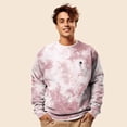 thumbnail image 3 of Dalix Astronaut Embroidered Fleece Tie Dye Wash Long Sleeve Crewneck Sweatshirt Mens in Tie Dye Pink XL X-Large, 3 of 5