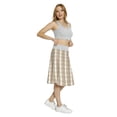 thumbnail image 4 of Women's Cream Checkered Pattern Vintage A-line Printed Skirt Casual Wear, XL, Tan Cream, by Ambesonne, 4 of 6