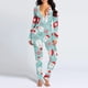 thumbnail image 1 of Mono Sexy de Navidad para mujer, pijama de manga larga con botones completos y solapa en el trasero, mono cálido con cuello en V, ropa de dormir para adultos, 1 of 3