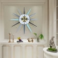 thumbnail image 4 of 23In Retro Metal Wall Clocks Nordic Iron Round Starburst Watches Home/Office Decor Wall Clock, 4 of 13