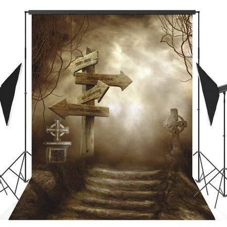 Image of GreenDecor 5x7ft Halloween Horror Nights Costume Party Masquerade Series Photo Backdrops Studio Background Studio Props