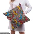 thumbnail image 5 of Ambesonne Floral Fabric by the Yard Upholstery, Grunge Water Flower Drawing, 5 Yards, Sea Blue Earth Yellow, 5 of 5