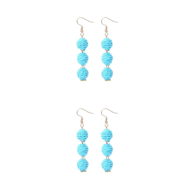 Pendientes de gancho trenzado Qarigey 2Conjunto Azul para niñas y adolescentes