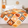 thumbnail image 6 of Fall Throw Blanket Autumn Pumpkin Maple Leaves Blanket Halloween Fleece Throw Blankets Super Soft Warm Cozy Flannel Throws Blanket Fall Decorative Blankets for Couch Sofa Bed 60X80, 6 of 7