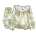 thumbnail image 2 of BOOMNY Child Girls Pajamas Sets 2 Peice Plaid Long Sleeve Lace Sleepwear Tops Pants Pjs Set for Kids Cozy Loungewear Homewear, 2 of 5