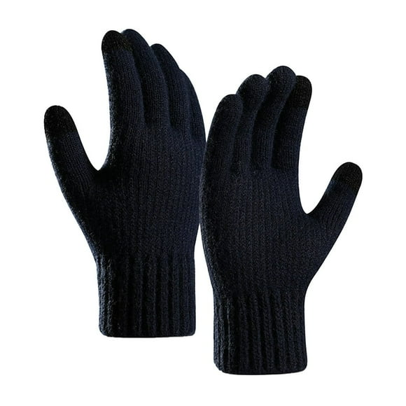 MesaSe 1 Pair Men Gloves Knitted Touchscreen Thickened Stretchy Full Finger Keep Warm Alpaca Wool Autumn Winter Adults Motorcycle Riding Gloves for Outdoor