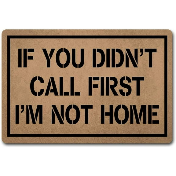 If You Didn't Call First I'm Not Home Mats for Front Door Entry Front Porch Doormat Non-Slip Carpet Rugs Floor Mat Decorative for Home Bathroom Kitchen Indoor 16x24 Inch