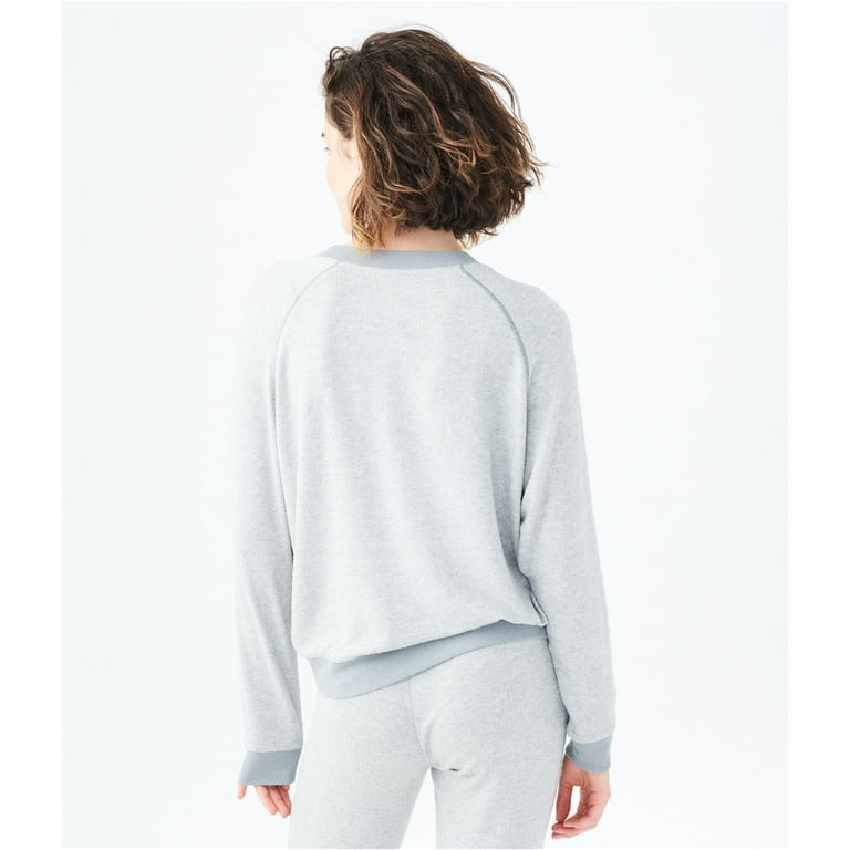Aeropostale Womens Fuzzy Sweatshirt Grey X Small Walmart