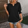 thumbnail image 6 of frariair Ladies Loose Fit Dolman Sleeve Tee Shirt Feminine V-Cut Neckline For Comfortable Warm Weather Outings Black, 6 of 6