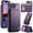 Purple, variant on For iPhone 16 E Case with Card Holder, Wallet Flip Cover Case with RFID Blocking, Durable Leather Kickstand Magnetic Clasp Shockproof Phone Case for Women Men,Purple