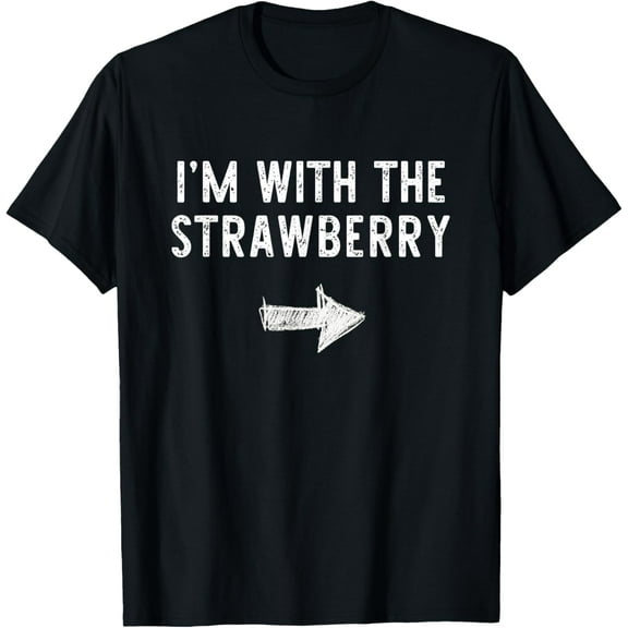 I'm With The Strawberry Costume Halloween Matching Couple T-Shirt