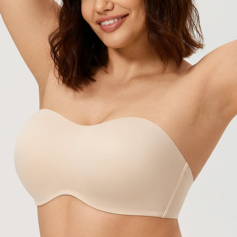 DELIMIRA Women's Seamless Strapless Bra for Large Bust Underwire