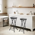 thumbnail image 4 of 24 Inch Folding Stool with Handle - 500LBS Capacity Portable Foldable Stool with Non-Slip Feet, Heavy-Duty Steel & Plastic Collapsible Stool for Indoor Outdoor Use, Black, 4 of 7