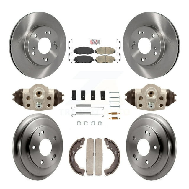 Transit Auto Front Rear Disc Brake Rotors Ceramic Pads and Drum Kit (9Pc) for Car Honda Civic K8A-105516