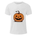 thumbnail image 4 of Pumpkin Graphic Tees for Men Halloween Costumes Fashion Holiday T Shirts Short Sleeve Crewneck Tops Going Out Outfits Funny Pullover Tshirts, S-5XL, 4 of 5