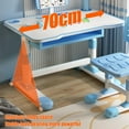 thumbnail image 5 of YNCE cdar Kids Desk with Chair Cartoon Pattern Height Adjustable Children Study Table Set, Ergonomic Scientific Separation Writing Desk with Tilt Book Stand Drawer Birthday Gift for Boys Girls, 5 of 8