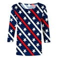 thumbnail image 3 of DailyTrove Women's Long Sleeve American Flag Ombre T-Shirt - Casual Loose Top, Chic for Cooler Days & Patriotic Events, 3 of 4