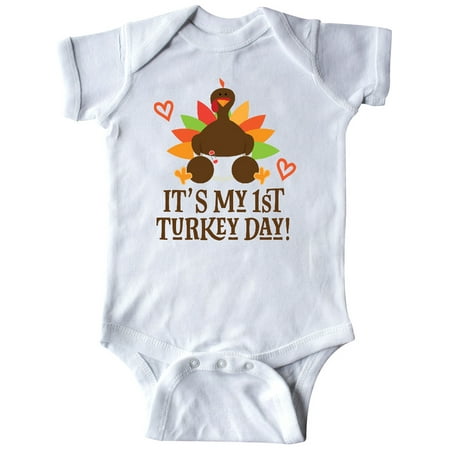 

Inktastic 1st Turkey Day Thanksgiving Gift Baby Boy or Baby Girl Bodysuit