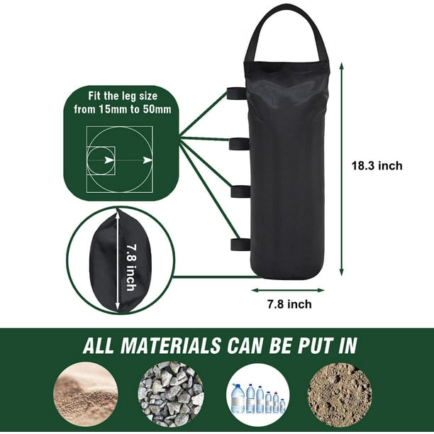 Tianing 112 Lbs Extra Large Pop Up Canopy Weights Sand Bags For Ez Pop Up Canopy Tent Outdoor Instant Canopies 4 Pack black Without Sand Dark Black