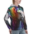 thumbnail image 6 of Sikiie Colorful Haired White Horse Women's Casual Hoodies Long Sleeve Lightweight Pullover Tops Loose Sweatshirt-XX-Large, 6 of 7