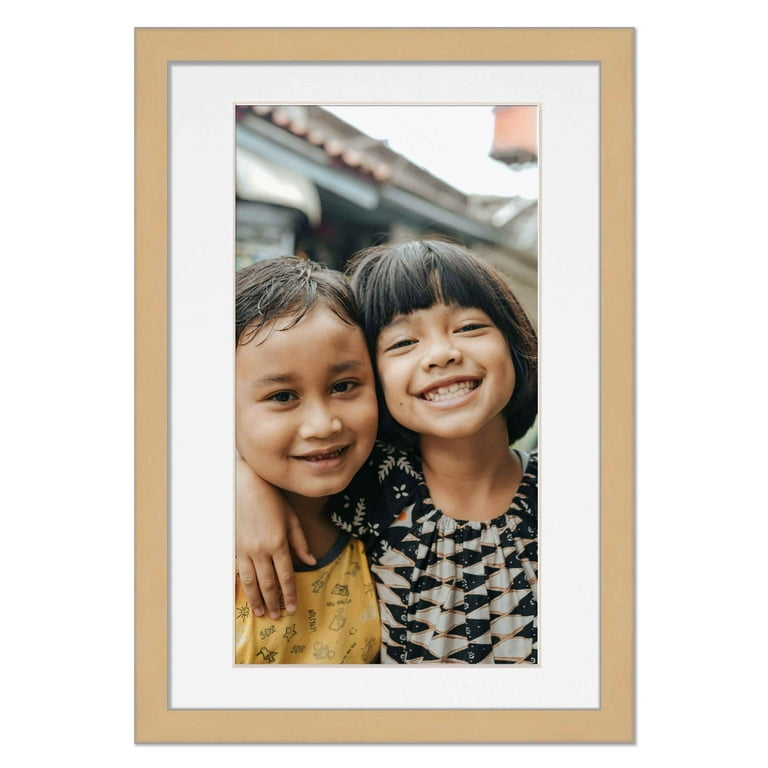 7x10 Frame Natural With White Picture Mat For 7x10 Photo - Natural