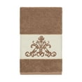 thumbnail image 2 of Authentic Hotel and Spa  Latte Brown Turkish Cotton Scrollwork Embroidered Hand Towel, 2 of 3