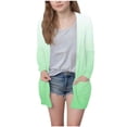 thumbnail image 3 of Rvasteizo Toddler Girl Shirts Print Lapel Long Sleeve Cardigan with Pockets Soft Girls Outer Wear for 5 to 14 Years Fall, 3 of 5
