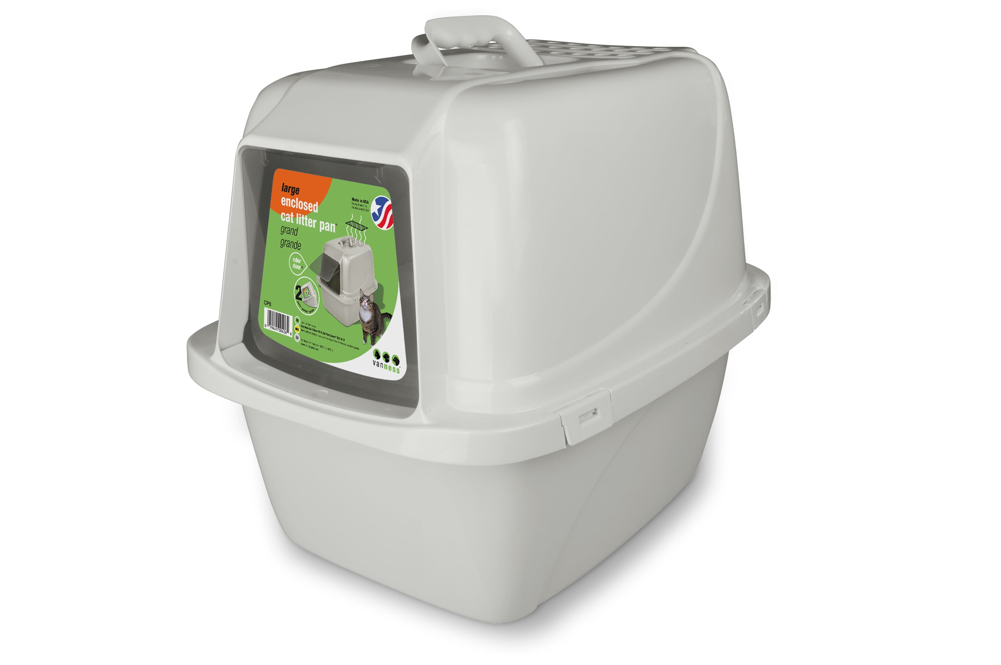 van ness cp6 enclosed cat pan litter box large