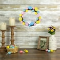 thumbnail image 2 of Northlight 10" Unlit Floral Stem Easter Egg Spring Grapevine Wreath - Yellow/Pink, 2 of 5