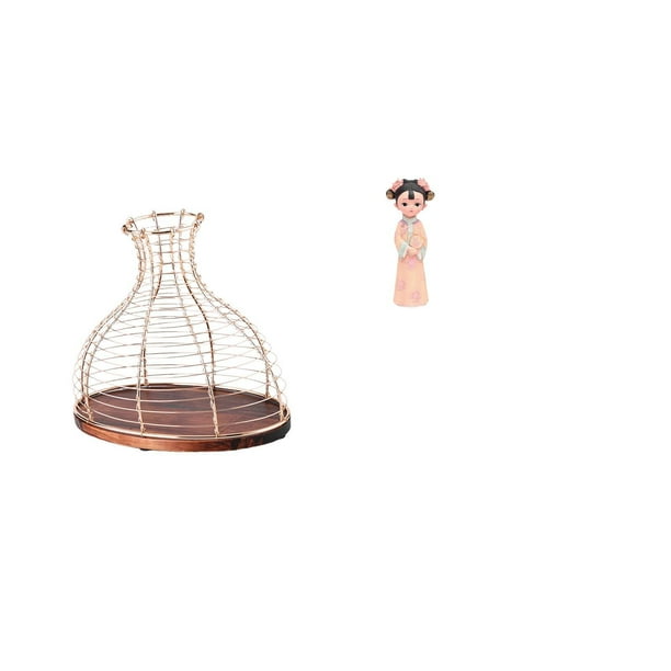 Portacorchos de vino,Soporte de metal para corcho de vino,tapón de exhibición para vino,Estatua de muñeca de resina,Estatua de resina de niña antigua tradicional china,Artesanía Vestido
