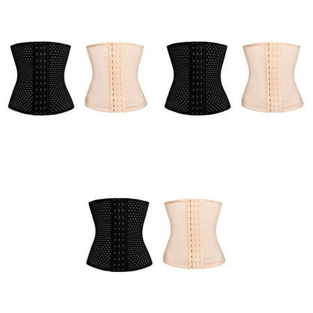 

wrea 3pcs Women Fat Burning Shapewear Belly Control Elastic Spandex Corset Waist Training Body Shaper Wrap