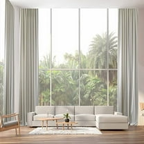 3S Brother's Extra Long Room Darkening 240" Length Faux Velvet White Curtain Drapes - Hanging Back Tab 5-25 Feet Custom Made ( 1 Panel ) - Made in Turkey (52"Wx240"L)