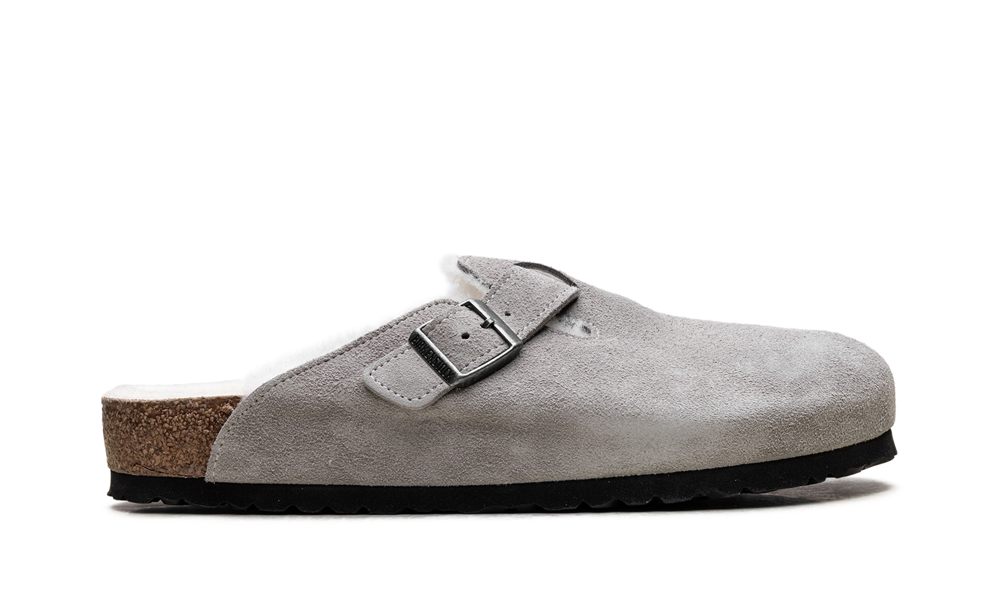 BIRKENSTOCK MENS Boston Shearling Suede Leather "Boston Shearling Stone Coin" 1017650 1017650 from Stadium Goods