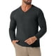 thumbnail image 5 of SUÉTER DE PULLOVER DE PUNTO DE COLOR SÓLIDO DE MANGA LARGA PARA HOMBRE V-CUELLO M NEGRO GRIS, 5 of 6