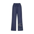 thumbnail image 4 of Mrat Women's Capris Pants High Waist Slim Yoga Capris Trousers Solid Color Stretch Capris for Women Yoga Running Printing Cropped Pants with Pockets Purple _CC XXL, 4 of 5