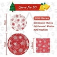 thumbnail image 2 of Waipfaru 200 PCS Christmas Paper Plates and Napkins White Snowflake Party Supplies Red Disposable Dinnerware Set for Christmas Decor, 2 of 6