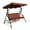 Brown, variant on Spaco 3 Seats Patio Canopy Swing-Brown, 3-Seater Hanging Bench, Pillow for Backyard Garden Poolside