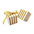 thumbnail image 1 of 50 cajas de regalo para regalos de boda, cumpleaños, fiestas, graduaciones (cinta dorada con rayas blancas de 5,5 cm), 1 of 5