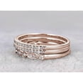thumbnail image 4 of 1.50 Carat 3 Wedding Ring set Wedding Band Stackable Ring set Anniversary Ring Trio Ring 925 Sterling Silver With 18k Rose Gold Plating, 4 of 5