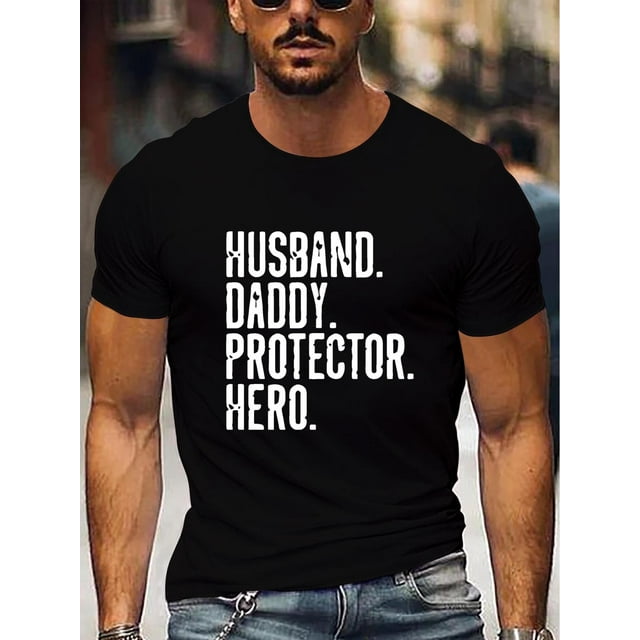Leisure Fit, Men's Casual Geometric Print T-Shirt - Stretchy, Breathable Fabric, Round Neck, Short Sleeve - Perfect for Summer Outings Tee For Adult, Men, Women, Teen, Teenager, Adolescent, Youth