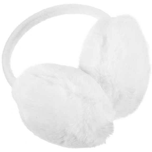 LEORX Furry Earmuff 1Pack White Plush Ear Warmer for Women New Year present
