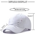 thumbnail image 3 of ORUYROP Unisex Ripped Distressed Denim Ring Baseball Cap Hip Hop Vintage Dad Hat Adjustable, 3 of 7
