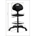 thumbnail image 5 of CHAIR MASTER-Black Polyurethane Tall Drafting Stool - Seat Height 23"-33" with Footring, 5 of 8
