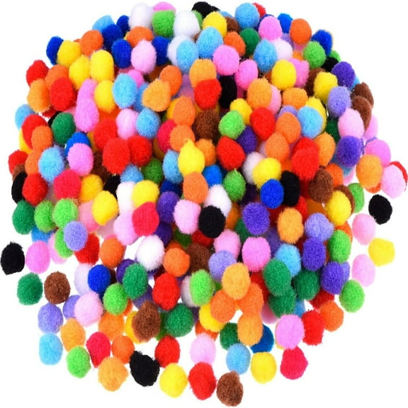 500 pcs 0.5 inch Polypropylene Pompoms for Craft Making, Small Pom Poms Balls Art and Craft DIY Decorations Multicolor