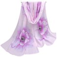 thumbnail image 1 of Opolski Foulard Florale en Chiffon à la Mode pour Femmes Châle Gracieux pour Rendez-Vous, 1 of 9