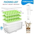 thumbnail image 2 of Ice Cube Tray, 3 Packs Round Ice Cube Trays for Freezer, Easy-Release 1 IN X 111 Pcs Ice Ball Maker Mold with Removable Lid and Bin Making Ice Balls for Tea Coffee Cocktail Whiskey (Green), 2 of 5