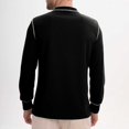 thumbnail image 5 of Men's Henley Shirts Big and Tall Long Sleeve Casual Classic Button T-Shirts Fall Crew Neck Loose Tops for Men (Black 2XL), 5 of 5