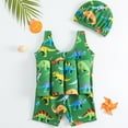 thumbnail image 5 of AUNVITO Girls One-Piece Swimsuit Fashion Print Inflatable Arm Floats Toddler Swimwear, 5 of 5